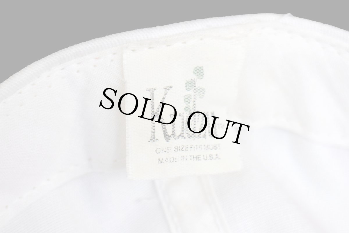 画像6: 90s USA製 Coca-Cola RACING コカコーラ ロゴ チェッカーフラッグ 刺繍 ツートン 切り替え コットンキャップ 白×赤 (6)