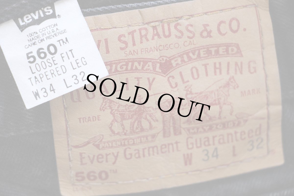 画像6: 90s USA製 Levi'sリーバイス 560 ブラック デニムパンツ W34 L32 (6)