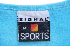 画像4: 90s USA製 ARIZONA ヤシの木 発泡プリント アート コットン タンクトップ 水色 M (4)