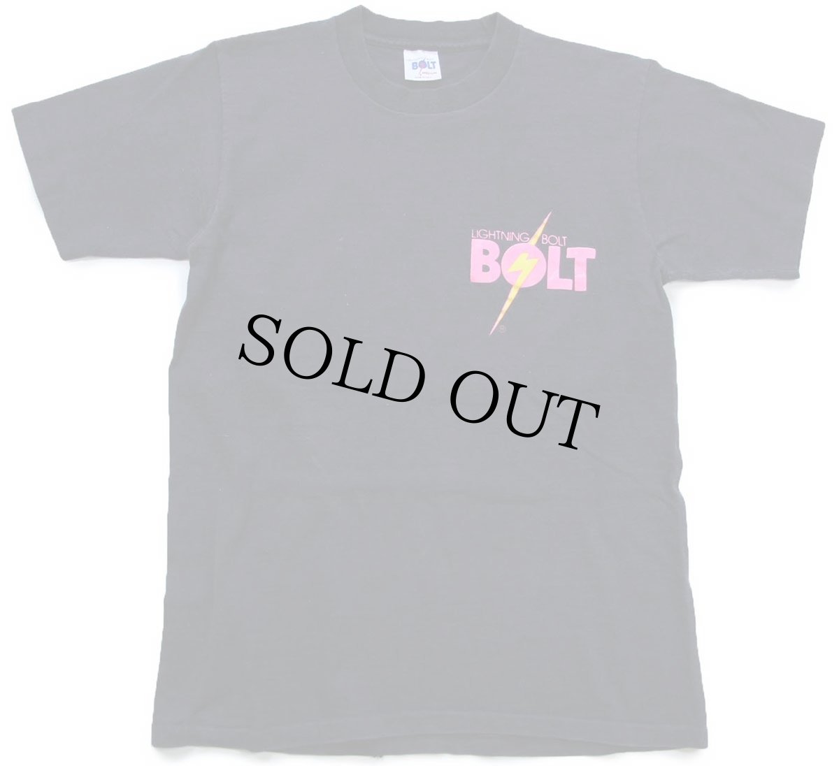 画像2: 80s USA製 LIGHTNING BOLT ライトニングボルト サーフィン イナズマ アート 蛍光プリント コットンTシャツ 黒 M (2)