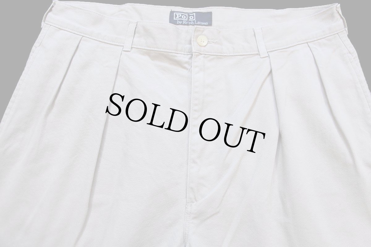 画像4: 90s メキシコ製 ポロ ラルフローレン ツータック コットン チノパン カーキ W36 L32★326 (4)