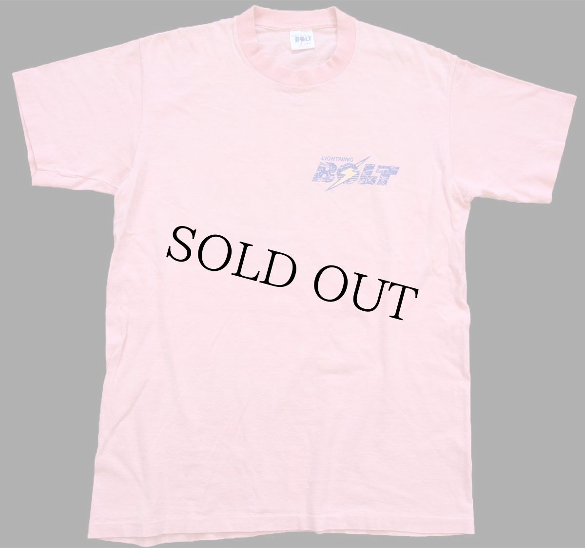 画像2: 80s USA製 LIGHTNING BOLT ライトニングボルト Australian サーフィン アート コットンTシャツ ピンク L (2)