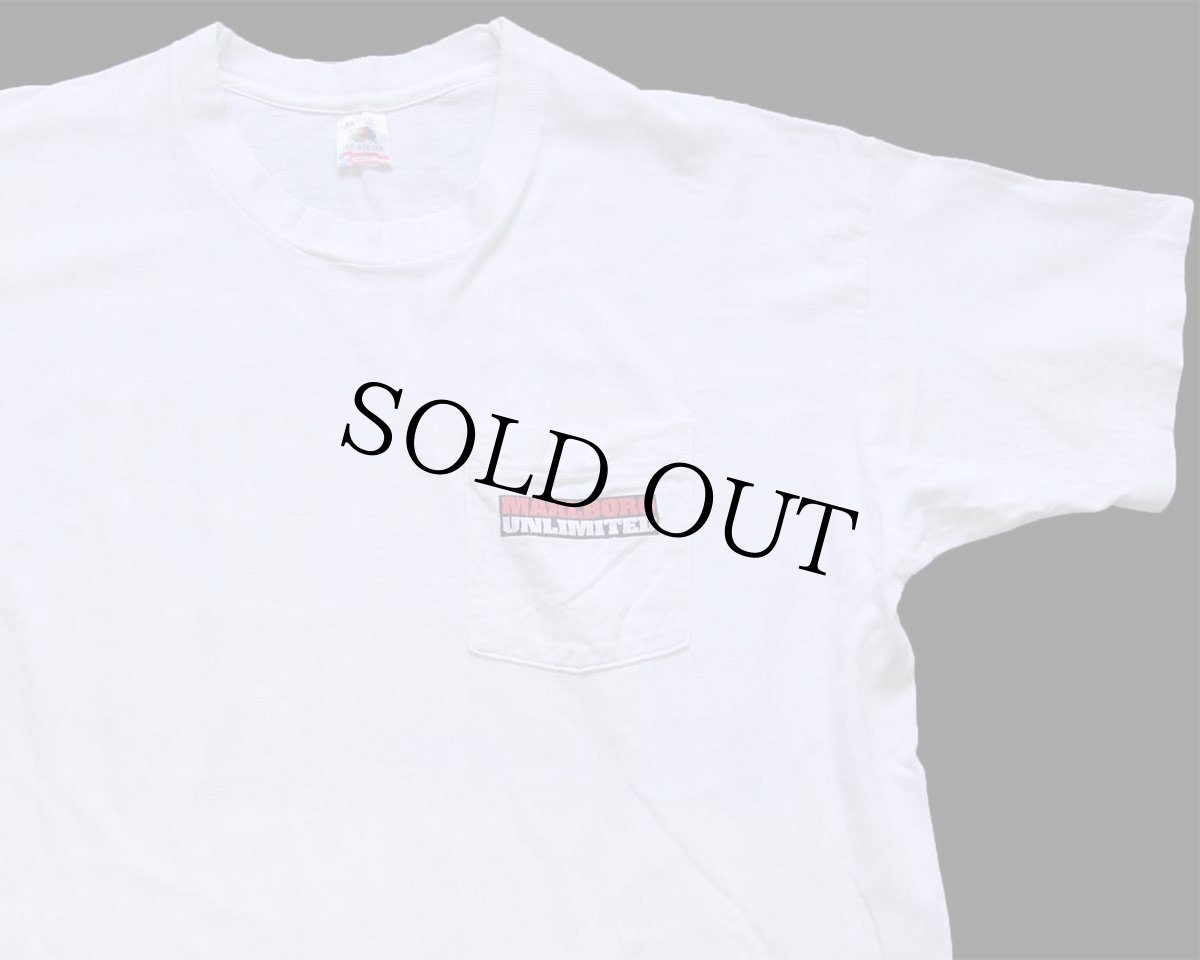 画像3: 90s USA製 MARLBORO UNLIMITED マルボロ コットン ポケットTシャツ 白 XL (3)