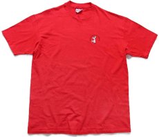 画像2: 80s USA製 Hanes WORLD FAMOUS SCREWBIRDS VS-33 両面プリント コットンTシャツ 赤 XL (2)
