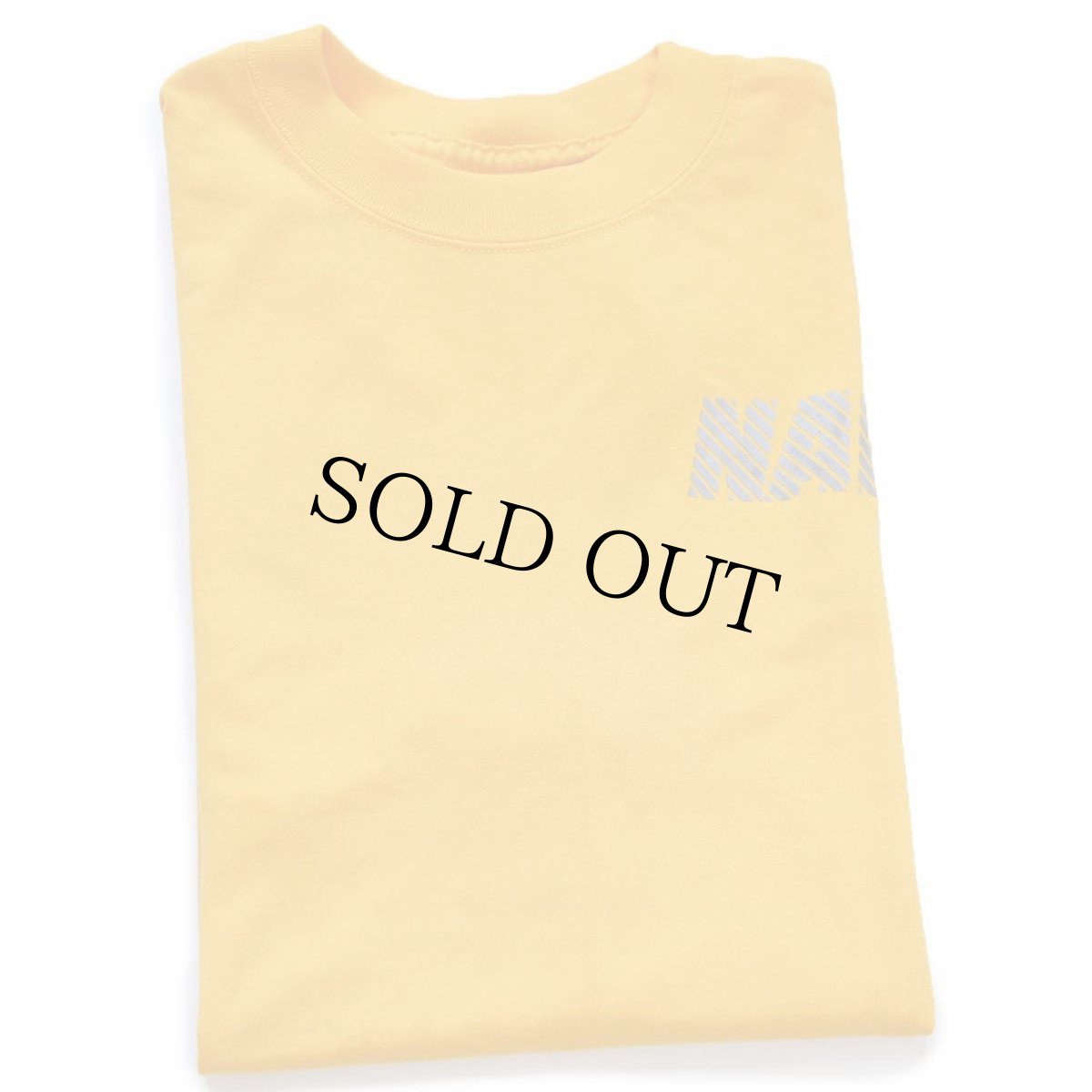 画像1: デッドストック★USA製 NAVY 両面リフレクタープリント ポリエステル Tシャツ 黄 S (1)