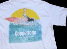 画像1: 90s USA製 Coppertone ロゴ アート コットンTシャツ 白 XL (1)