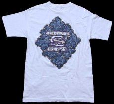 画像1: 90s USA製 SIDEOUT SPORT アート コットンTシャツ 白 M (1)