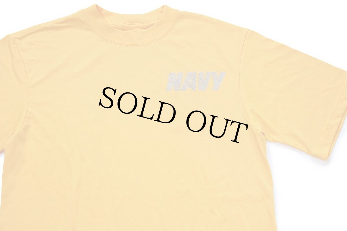 画像4: デッドストック★USA製 NAVY 両面リフレクタープリント ポリエステル Tシャツ 黄 S (4)