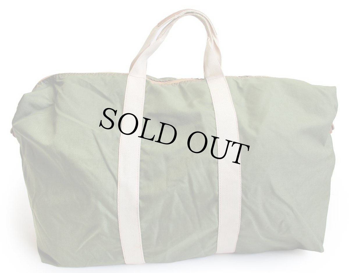 画像2: 70s UNKNOWN ナイロン ダッフルバッグ オリーブ×アイボリー 38 (2)