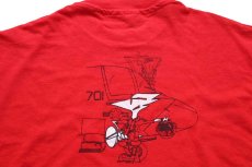 画像4: 80s USA製 Hanes WORLD FAMOUS SCREWBIRDS VS-33 両面プリント コットンTシャツ 赤 XL (4)