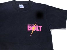 画像3: 80s USA製 LIGHTNING BOLT ライトニングボルト サーフィン イナズマ アート 蛍光プリント コットンTシャツ 黒 M (3)