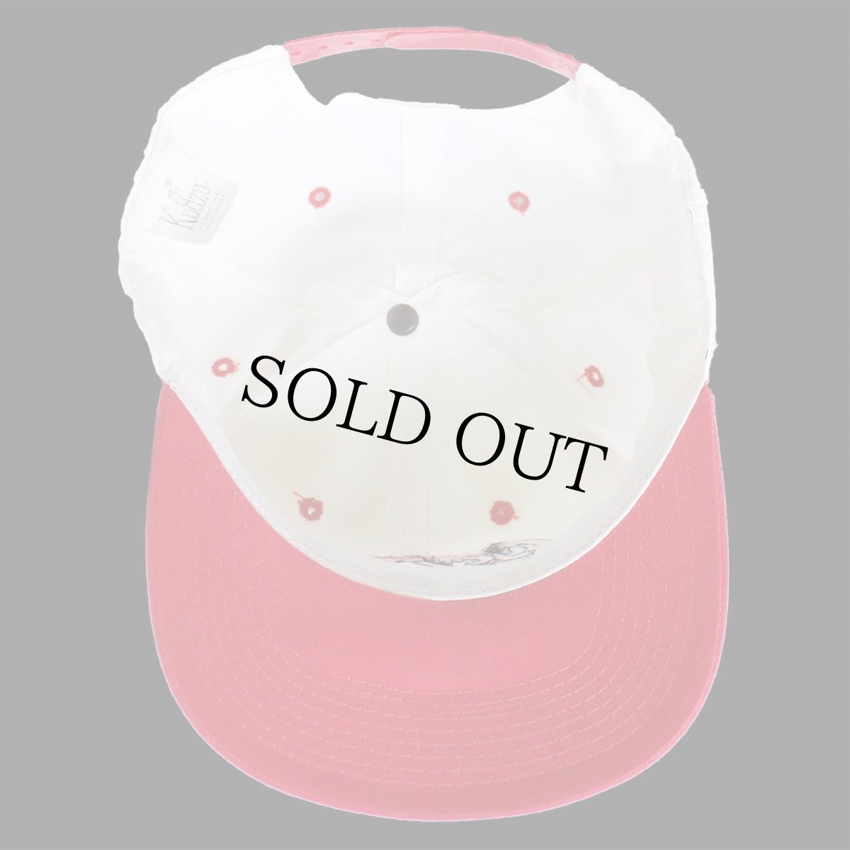 画像8: 90s USA製 Coca-Cola RACING コカコーラ ロゴ チェッカーフラッグ 刺繍 ツートン 切り替え コットンキャップ 白×赤 (8)