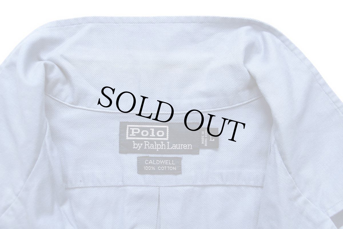 画像5: 90s ポロ ラルフローレン CALDWELL 半袖 オープンカラー コットンシャツ サックス L (5)