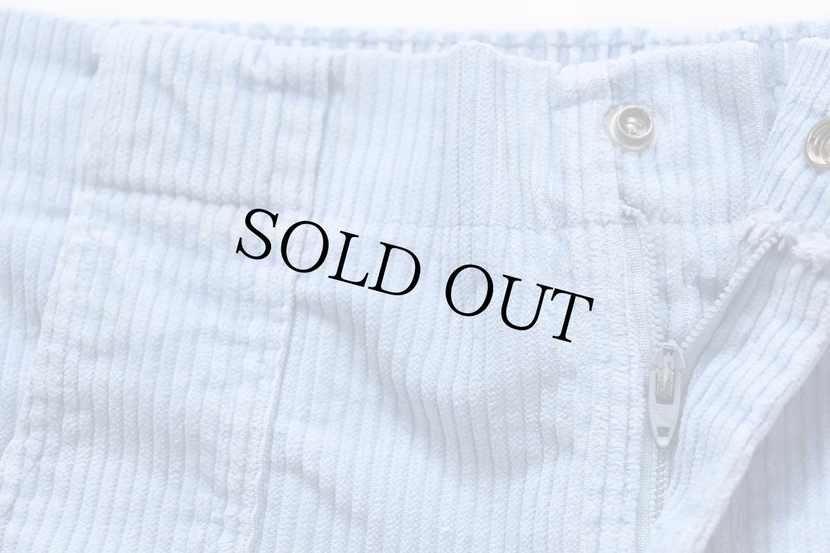 画像5: 80s USA製 OP ocean pacific オーシャンパシフィック 太畝 コーデュロイ ショートパンツ 水色 32★ショーツ (5)