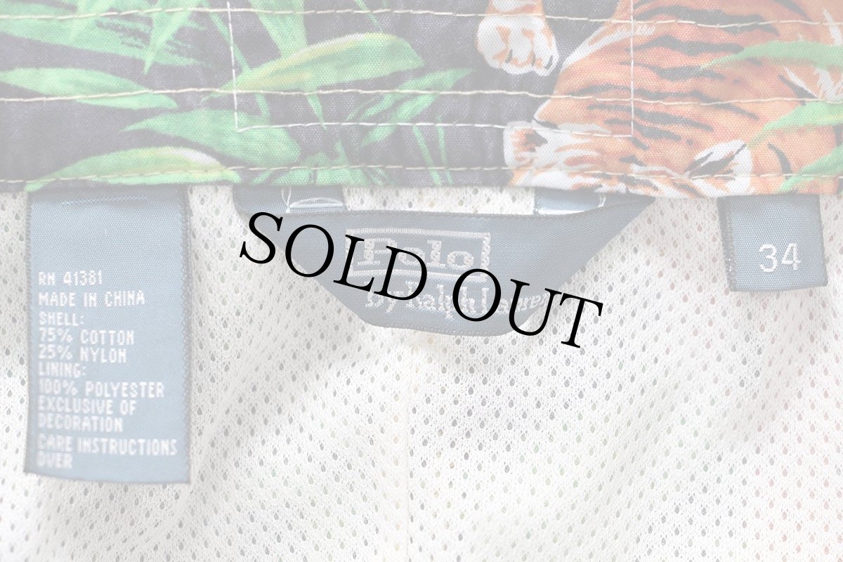 画像4: 00s ポロ ラルフローレン ジャングル トラ 総柄 スイムショーツ ショートパンツ 34 (4)