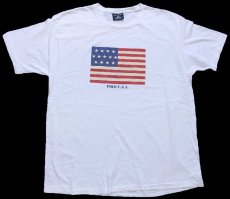 画像2: 90s USA製 POLO SPORT ポロ スポーツ ラルフローレン 星条旗 コットンTシャツ 白 L (2)