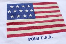 画像5: 90s USA製 POLO SPORT ポロ スポーツ ラルフローレン 星条旗 コットンTシャツ 白 L (5)