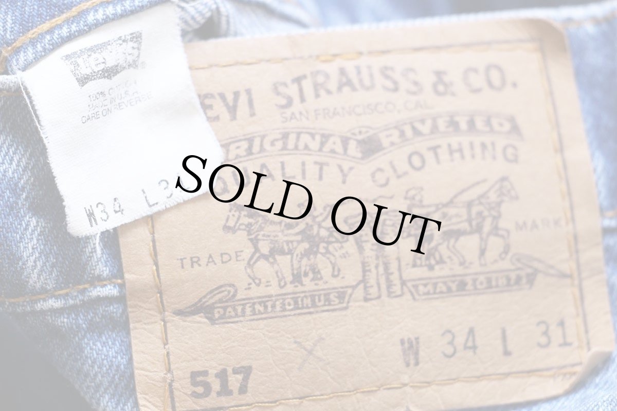 画像6: 90s USA製 Levi'sリーバイス 517 デニムパンツ ヒゲ W34 L31★82 ブーツカット (6)