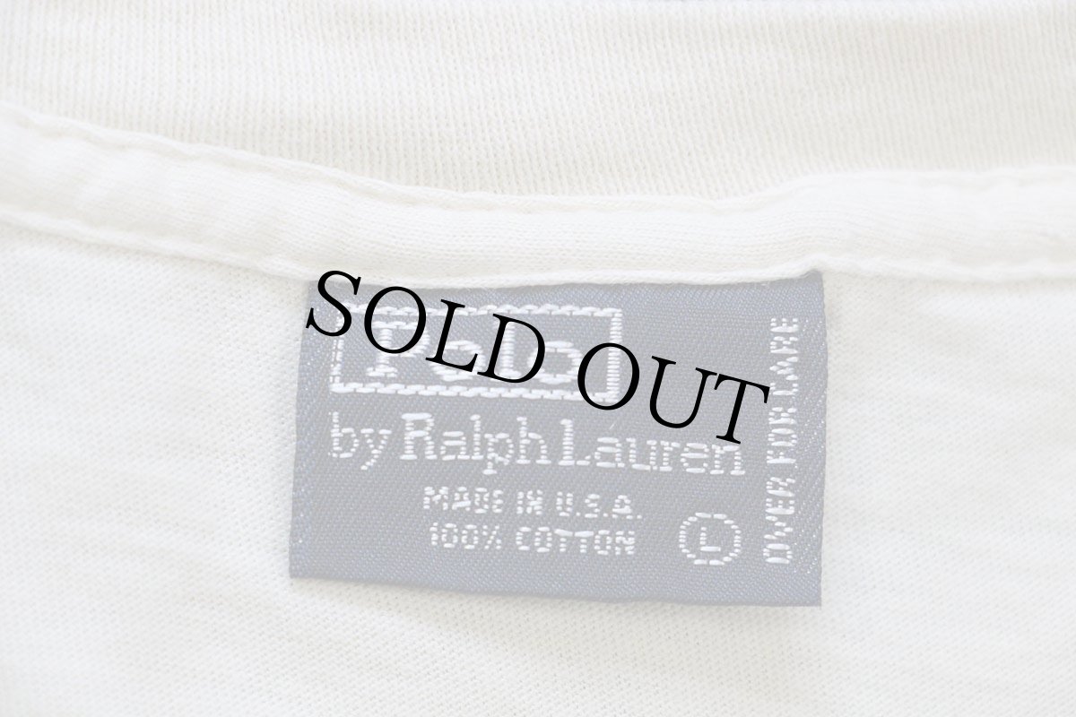 画像5: 90s USA製 ポロ ラルフローレン ワンポイント コットン ポケットTシャツ ベージュ L (5)