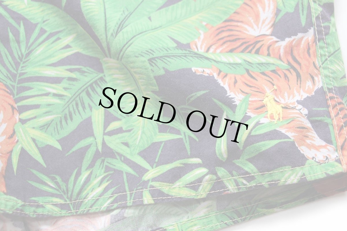 画像6: 00s ポロ ラルフローレン ジャングル トラ 総柄 スイムショーツ ショートパンツ 34 (6)