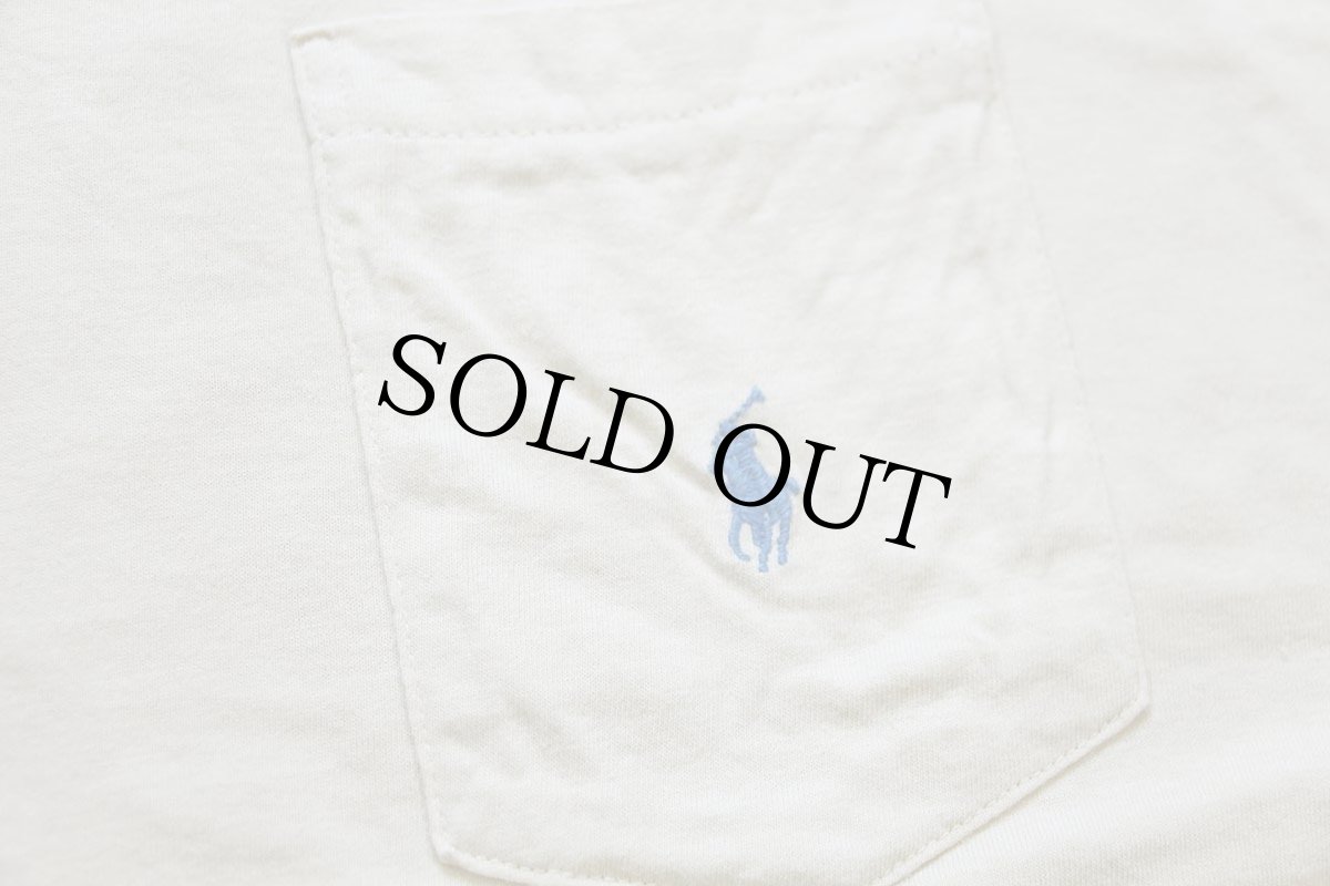 画像4: 90s USA製 ポロ ラルフローレン ワンポイント コットン ポケットTシャツ ベージュ L (4)