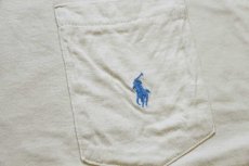 画像4: 90s USA製 ポロ ラルフローレン ワンポイント コットン ポケットTシャツ ベージュ L (4)