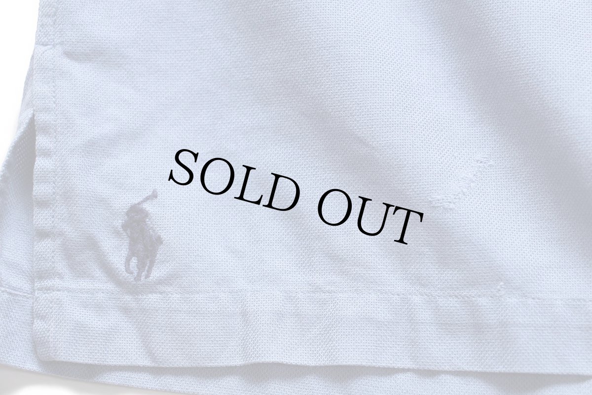 画像6: 90s ポロ ラルフローレン CALDWELL 半袖 オープンカラー コットンシャツ サックス L (6)