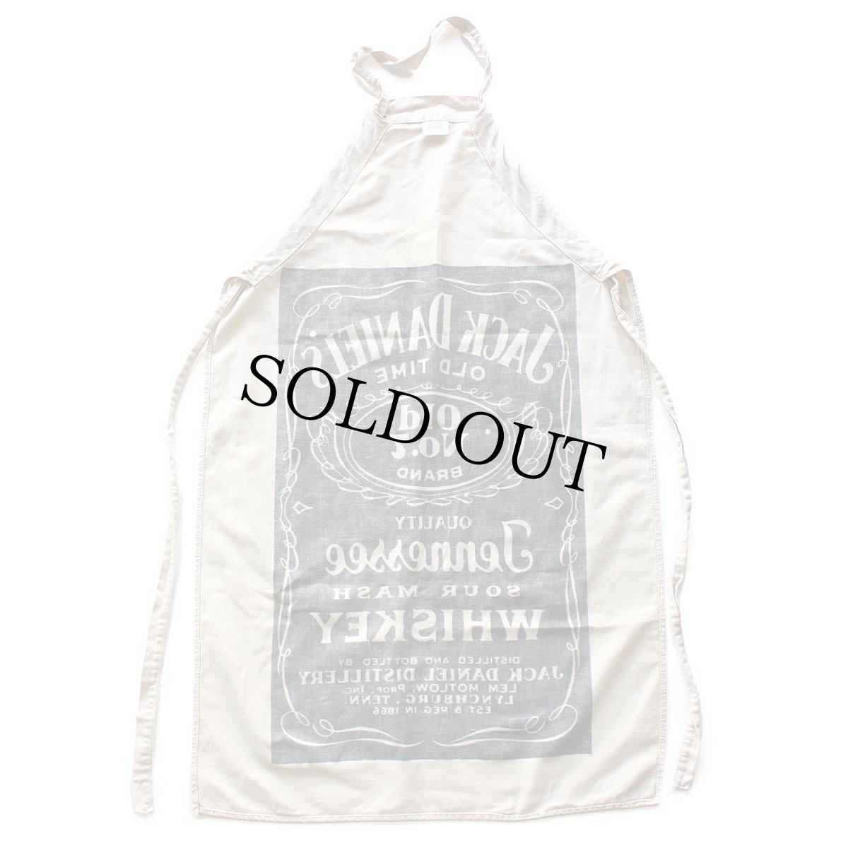 画像2: 70s USA製 OCEAN HOUSE JACK DANIEL'S OLD No.7 ジャックダニエル ロゴ 染み込みプリント エプロン (2)