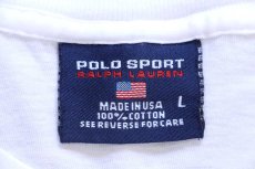 画像4: 90s USA製 POLO SPORT ポロ スポーツ ラルフローレン 星条旗 コットンTシャツ 白 L (4)