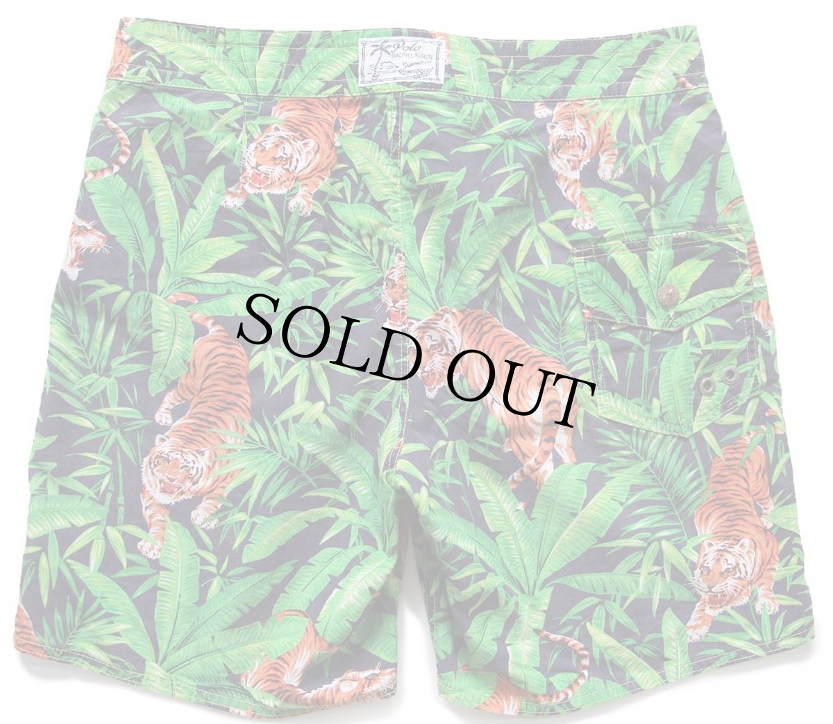 画像2: 00s ポロ ラルフローレン ジャングル トラ 総柄 スイムショーツ ショートパンツ 34 (2)