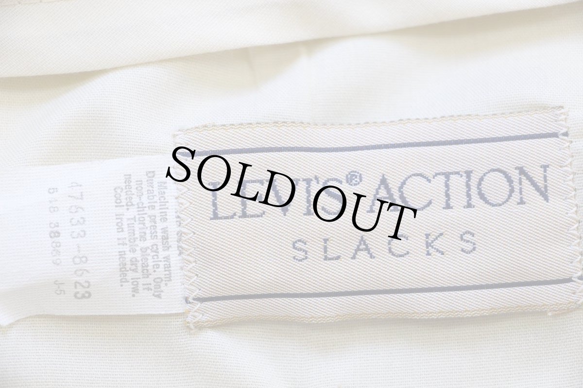 画像6: 80s Levi'sリーバイス ACTION SLACKS スラックス ポリエステルパンツ カーキ W32★スタプレ (6)