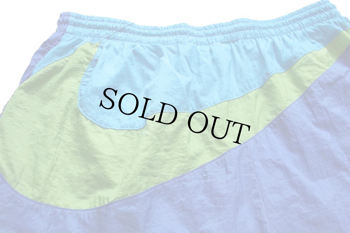 画像3: 90s NIKEナイキ スウッシュ マルチカラー 切り替え ナイロン ショートパンツ L★ショーツ (3)