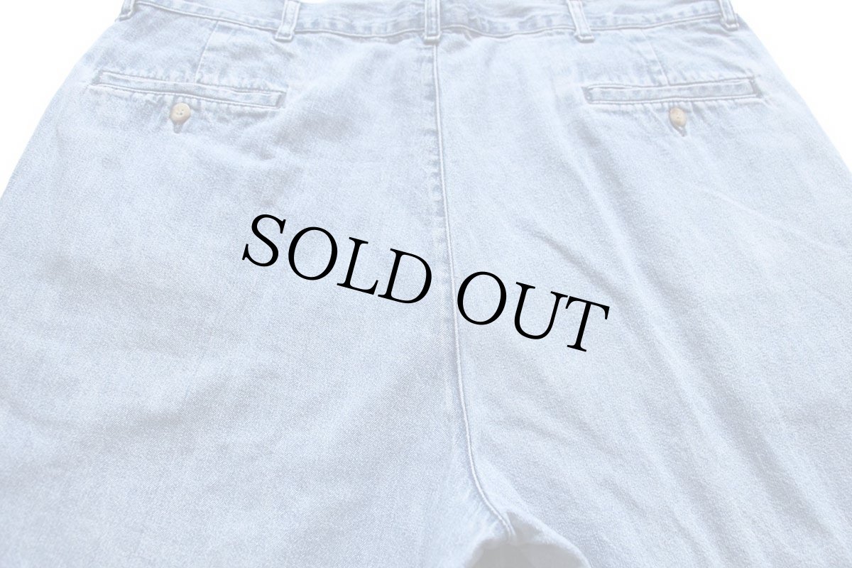 画像3: 80s USA製 ポロ ラルフローレン ツータック デニム ショートパンツ 38★ショーツ (3)