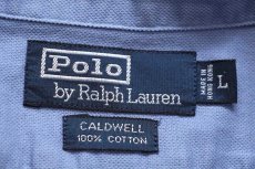 画像4: 90s ポロ ラルフローレン CALDWELL 半袖 オープンカラー コットンシャツ サックス L (4)