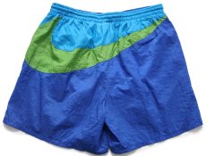 画像1: 90s NIKEナイキ スウッシュ マルチカラー 切り替え ナイロン ショートパンツ L★ショーツ (1)