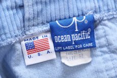 画像4: 80s USA製 OP ocean pacific オーシャンパシフィック 太畝 コーデュロイ ショートパンツ 水色 32★ショーツ (4)