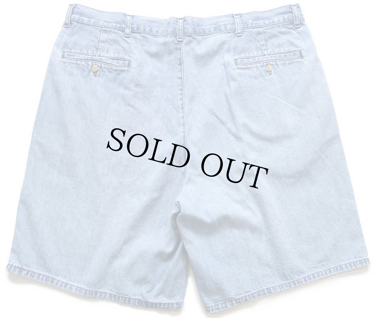 画像2: 80s USA製 ポロ ラルフローレン ツータック デニム ショートパンツ 38★ショーツ (2)