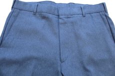 画像4: 90s USA製 Levi'sリーバイス ACTION SLACKS スラックス ポリエステルパンツ 杢ブルーグレー W34 L29★スタプレ (4)