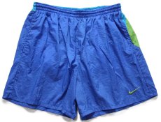 画像2: 90s NIKEナイキ スウッシュ マルチカラー 切り替え ナイロン ショートパンツ L★ショーツ (2)