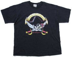 画像2: 00s Disneyディズニー Pirates of the Caribbeanパイレーツオブカリビアン スカル コットンTシャツ 黒 XL (2)