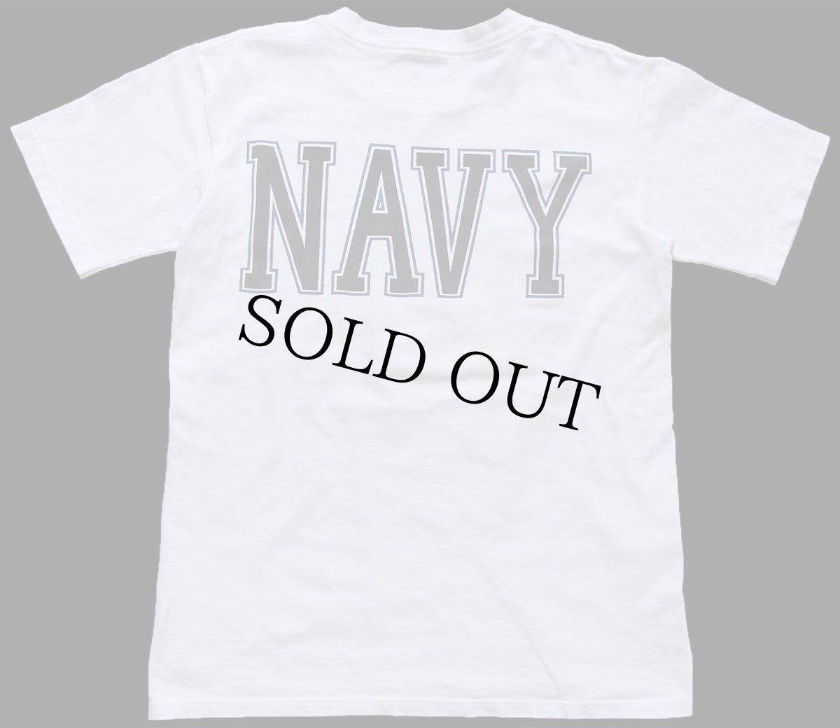 画像3: USA製 UNITED STATES NAVY ロゴ 両面リフレクタープリント コットンTシャツ 白 S (3)