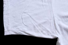 画像7: 90s USA製 italian club peace+love ピースマーク アート 蛍光プリント コットンTシャツ 白 M (7)