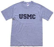 画像2: 90s USA製 USMC ロゴ Tシャツ 杢グレー M (2)