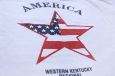 画像4: 00s AMERICA WESTERN KENTUCKY REGIONAL BLOOD CENTER スター 星条旗柄 Tシャツ 白 XL (4)