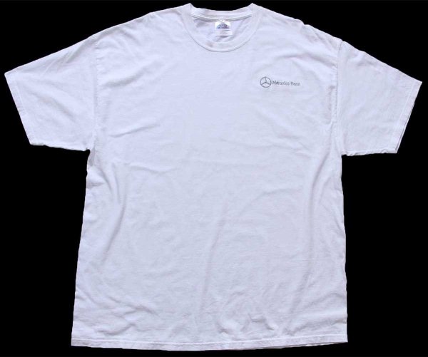 00s Mercedes-Benz メルセデス ベンツ ロゴ刺繍 コットンTシャツ 白