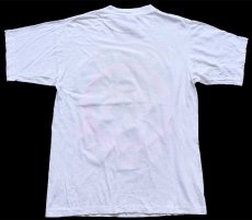 画像3: 90s USA製 italian club peace+love ピースマーク アート 蛍光プリント コットンTシャツ 白 M (3)