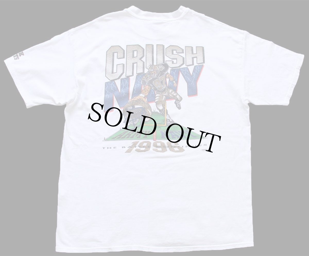 画像3: 90s Hanes ARMY FOOTBALL CRUSH NAVY 1996 両面プリント コットンTシャツ 白 XL (3)