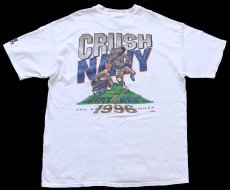 画像3: 90s Hanes ARMY FOOTBALL CRUSH NAVY 1996 両面プリント コットンTシャツ 白 XL (3)