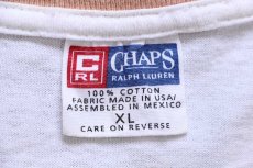 画像4: 90s CHAPS RALPH LAUREN ラルフローレン ロゴ 染み込みプリント コットンTシャツ 白 XL (4)
