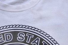 画像5: USA製 UNITED STATES NAVY ロゴ 両面リフレクタープリント コットンTシャツ 白 M (5)